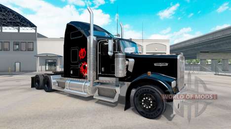 Скин Skull на тягач Kenworth W900 для American Truck Simulator