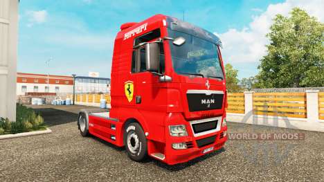 Скин Ferrari на тягач MAN для Euro Truck Simulator 2