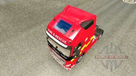 Скин Fire & Rescue на тягач Volvo для Euro Truck Simulator 2