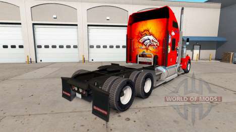 Скин Denver Broncos на тягач Kenworth W900 для American Truck Simulator