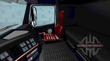 Чёрно-красный интерьер Volvo для Euro Truck Simulator 2