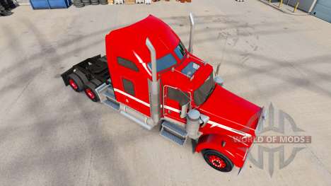 Скин Red with White Stripe на тягач Kenworth для American Truck Simulator