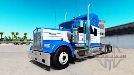 Скин Blanch Transport на тягач Kenworth W900 для American Truck Simulator