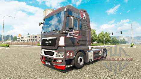 Скин Grey Red на тягач MAN для Euro Truck Simulator 2