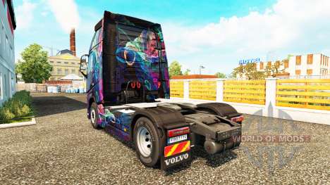 Скин Fractal Flame на тягач Volvo для Euro Truck Simulator 2