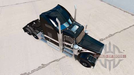 Скин Black and White на тягач Kenworth W900 для American Truck Simulator