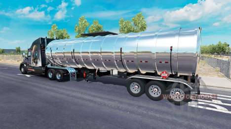 Хромированный топливный полуприцеп для American Truck Simulator