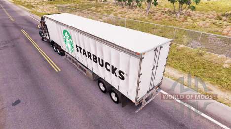 Шторный полуприцеп Starbucks для American Truck Simulator