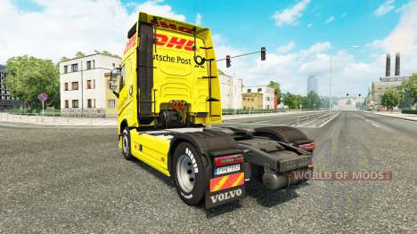 Скин DHL на тягач Volvo для Euro Truck Simulator 2