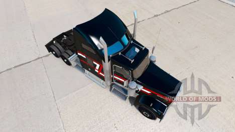 Скин Red-white stripes на тягач Kenworth W900 для American Truck Simulator