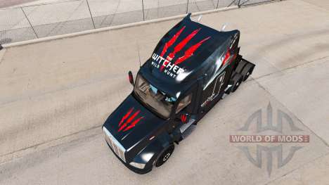 Скин The Witcher Wild Hunt на тягач Peterbilt для American Truck Simulator