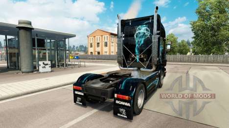 Скин Turquoise Smoke на тягач Scania для Euro Truck Simulator 2