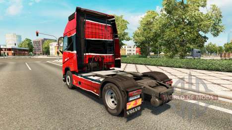Скин Piel Rojo Negro на тягач Volvo для Euro Truck Simulator 2