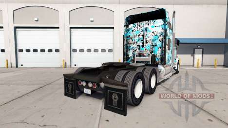 Скин Stickerbomb на тягач Kenworth W900 для American Truck Simulator
