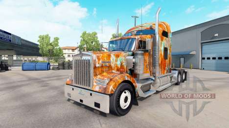 Скин Rust на тягач Kenworth W900 для American Truck Simulator