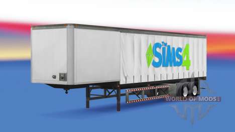 Скин The Sims 4 на шторный полуприцеп для American Truck Simulator