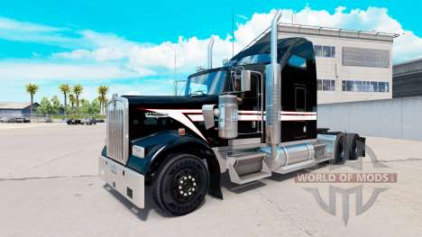 Скин Black and White на тягач Kenworth W900 для American Truck Simulator