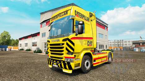 Скин CAT на тягач Scania для Euro Truck Simulator 2