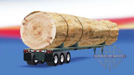 Полуприцеп с грузом ствола дерева для American Truck Simulator