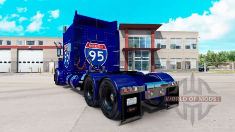 Скин Interstate 95 на тягач Peterbilt 389 для American Truck Simulator