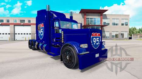 Скин Interstate 95 на тягач Peterbilt 389 для American Truck Simulator