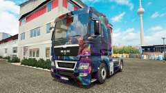 Скин Fractal Flame на тягач MAN для Euro Truck Simulator 2