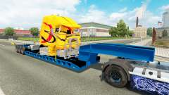 Низкорамный трал с разбитым грузовиком для Euro Truck Simulator 2