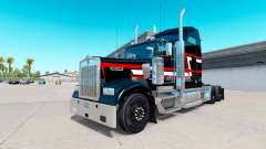 Скин Red-white stripes на тягач Kenworth W900 для American Truck Simulator