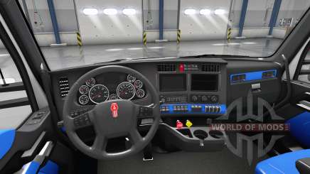 Синий интерьер Kenworth T680 для American Truck Simulator