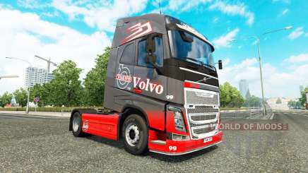 Скин Grey Red на тягач Volvo для Euro Truck Simulator 2