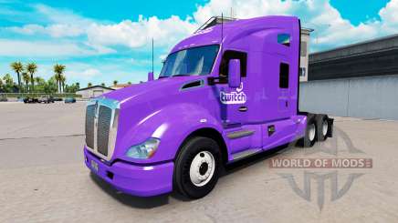 Скин Twitch на тягач Kenworth для American Truck Simulator