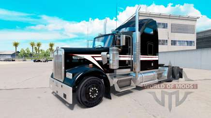 Скин Black and White на тягач Kenworth W900 для American Truck Simulator