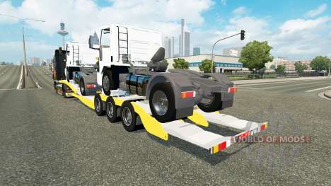 Низкорамный трал с тягачами Ford Cargo для Euro Truck Simulator 2