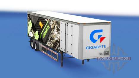 Скин Gigabyte на шторный полуприцеп для American Truck Simulator