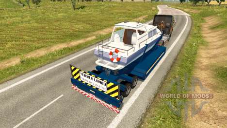 Низкорамный трал с яхтой для Euro Truck Simulator 2