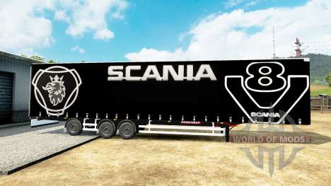 Шторный полуприцеп Scania V8 для Euro Truck Simulator 2