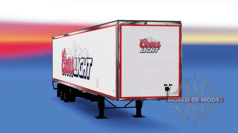 Цельнометаллический полуприцеп Coors Light для American Truck Simulator