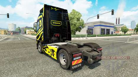 Скин Black & Yellow на тягач Volvo для Euro Truck Simulator 2