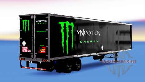 Цельнометаллический полуприцеп Monster Energy для American Truck Simulator