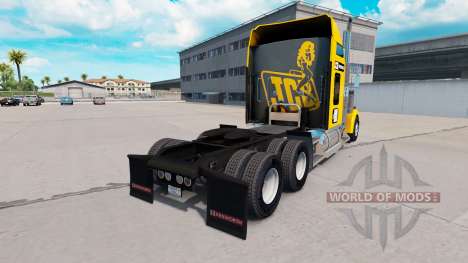 Скин JCB на тягач Kenworth W900 для American Truck Simulator