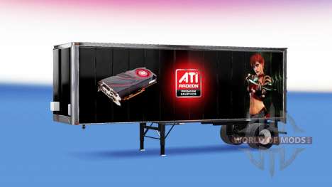 Скины ATi Radeon & Nvidia GeForce на полуприцеп для American Truck Simulator