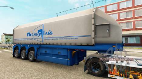 Скин Techno-Glass на полуприцеп-стекловоз для Euro Truck Simulator 2