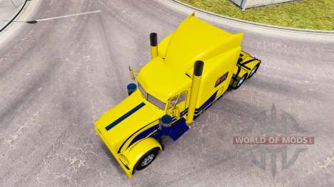 Скин Yellow and Blue на тягач Peterbilt 389 для American Truck Simulator