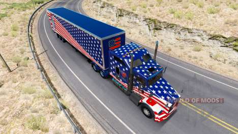 Скин USA Flag на тягач Kenworth T800 для American Truck Simulator