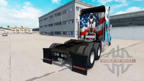 Скин Captain America на тягач Kenworth W900 для American Truck Simulator