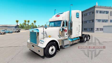 Скин FTI Transport на тягач Freightliner Classic для American Truck Simulator