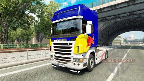 Скин Red Bull v2.0 на тягач Scania для Euro Truck Simulator 2