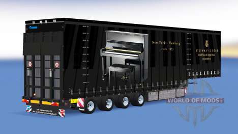 Четырёхосный шторный полуприцеп v1.1.1 для American Truck Simulator