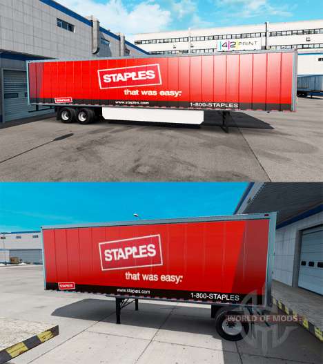 Скин Staples Inc. на полуприцеп для American Truck Simulator