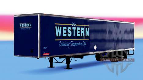 Цельнометаллический полуприцеп Western для American Truck Simulator